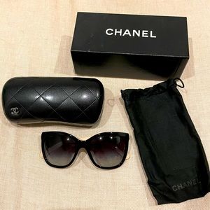 Chanel Black & white (leather) 5288-q Sunglasses